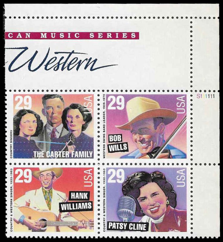 PCBstamps  US #2771/2774 PB $1.16(4x29c)Country Music, MNH, (PB-2)