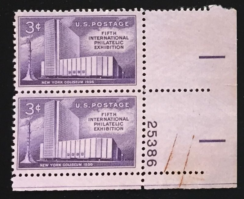 US #1076 Used F/VP (Pair) w/P#25386 (Fifth Intl Philatelic Exhibition)