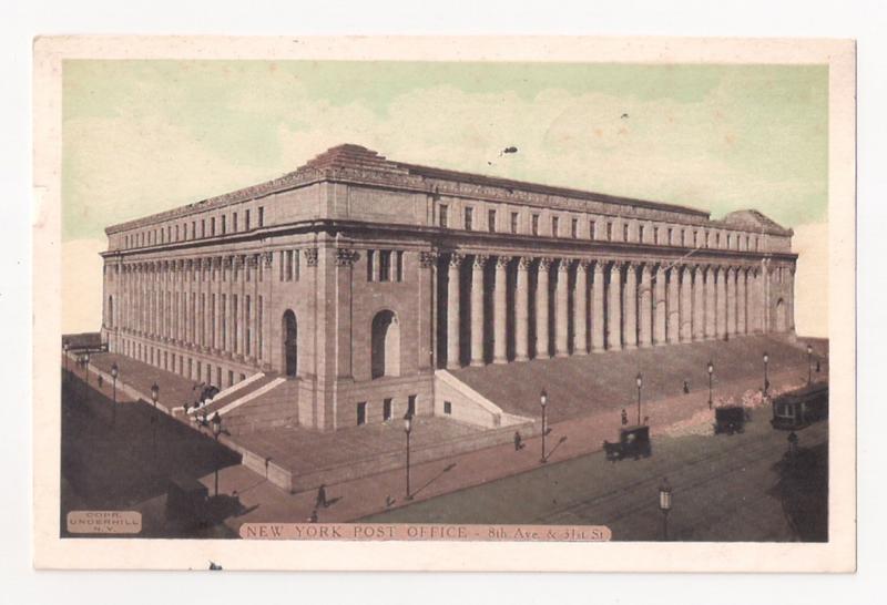 New York General Post Office ppc used 1935 w 2c 4th Bureau