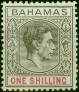 Bahamas 1938 1s Grey-Black & Carmine SG155 Thick Chalk Paper Fine LMM