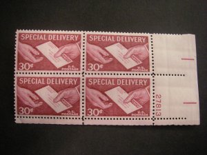 Scott E21, 30c Special Delivery, PB4 #27813 LR, MNH Beauty