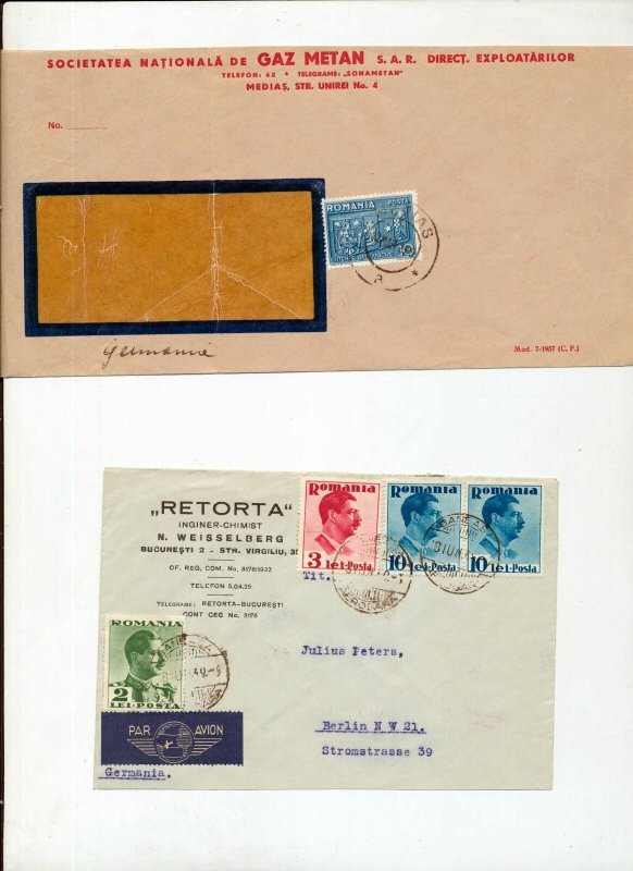 Romania Early/Mid Covers To Germany Incl.Perfin(11 Items)NS08