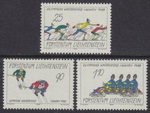 Liechtenstein 1987 MNH Stamp Scott 877-879 Sport Olympic Games Skiing