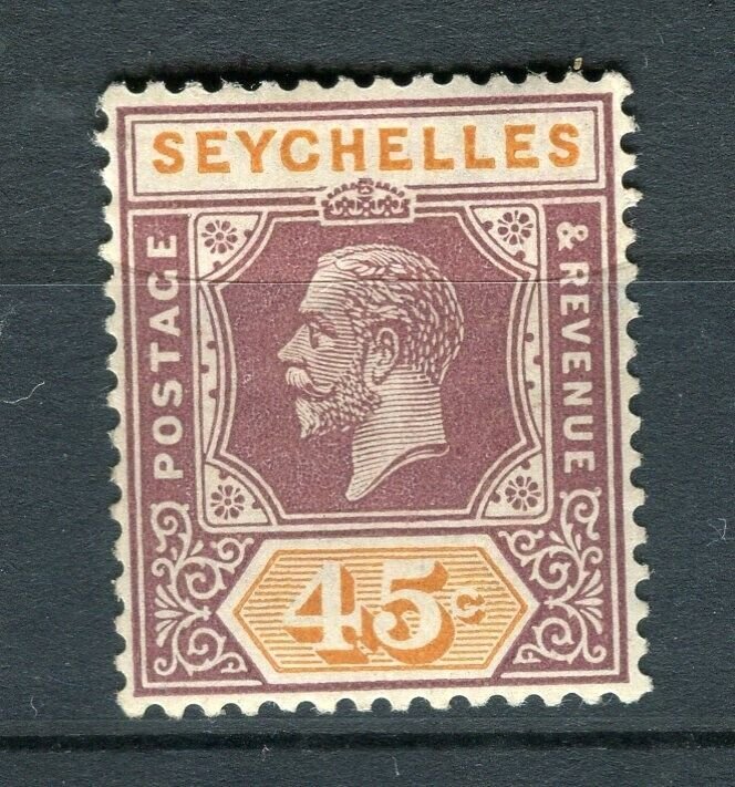 SEYCHELLES; 1917 early GV issue fine Mint hinged Shade of 45c. value