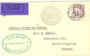 Ireland, 1932, Oct. 22 first flight cover from Dublin to Berlin, spec. green ...