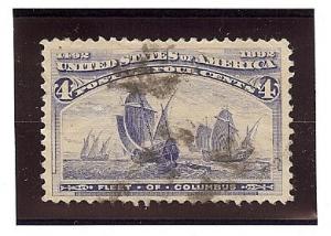U.S. Used Scott #233 4 Cent Ultramarine