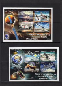 SOMALIA 2003 100th.Anniv.Powered Flight/Space Exploration 4 S/S Imperforated MNH