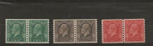 CANADA Sc 205-7 NH issue of 1929 - COIL PAIRS. Sc$175