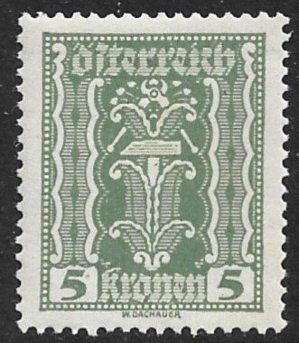 AUSTRIA 1922-24 5kr SYMBOLS OF AGRICULTURE Issue Sc 255 MNH