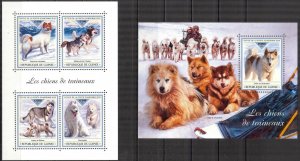 Guinea 2018 Sledge Dogs sheet + S/S MNH