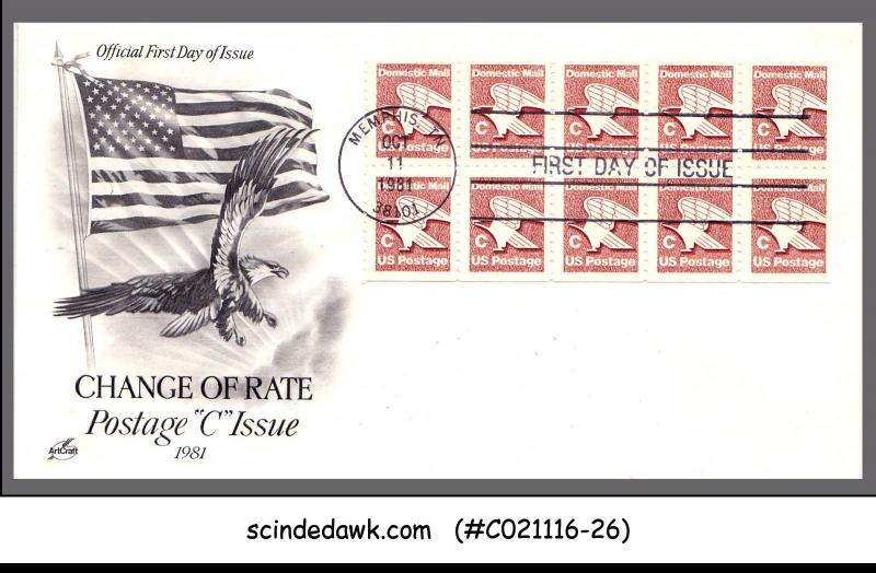 UNITED STATES USA - 1981 CHANGE RATE 'C' ISSUE AMERICAN EAGLE 10V FDC