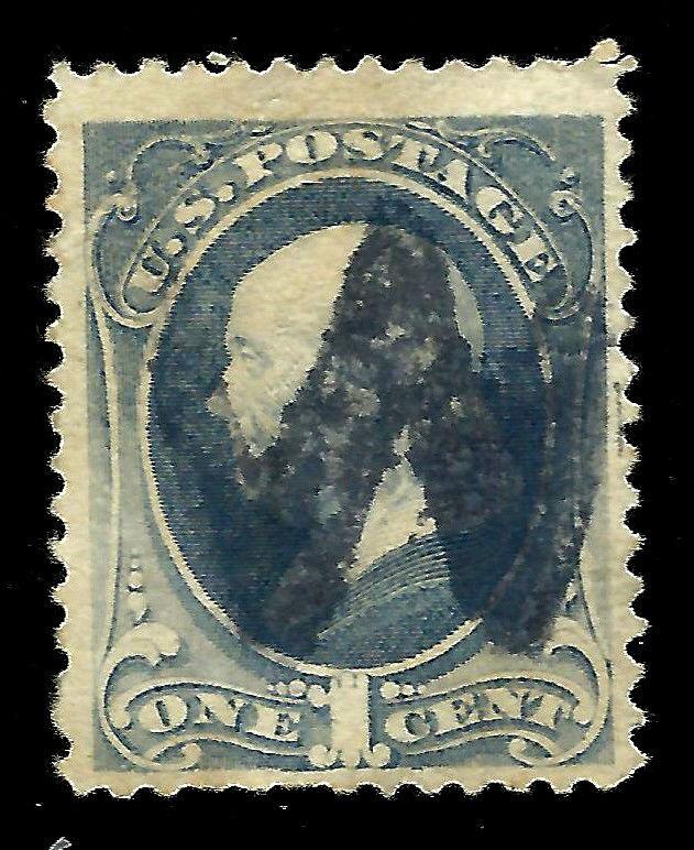 US 1800s Wapakoneta, Ohio PO ~ Fancy Cancel = Carved 'W' MONOGRAM ~ Cole #Lw-23