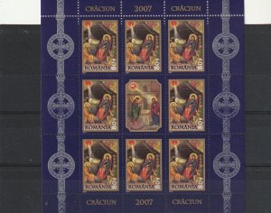 Romania STAMPS 2007 Christmas religion Orthodox MNH POST SHEET Jesus Mary