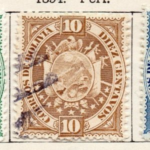 Bolivia 1894 Early Issue Fine Used 10c. 119539