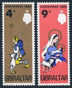 Gibraltar 217-218 sheets of 60 stamp,MNH.Michel 219-220. Christmas 1968.Jesus.