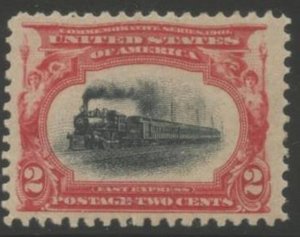 US Sc#295 1901 2c Pan-American Expo Train VF Centering OG Mint Lightly Hinged