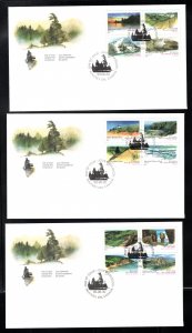 1483a Scott, Cachet Set of 3 FDC's, Blocks, Canada Day, Parks, 1993, Jun 30