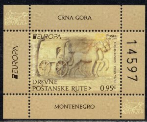 321 MONTENEGRO 2020 -  EUROPA - Ancient Postal Routes - MNH Souvenir Sheet