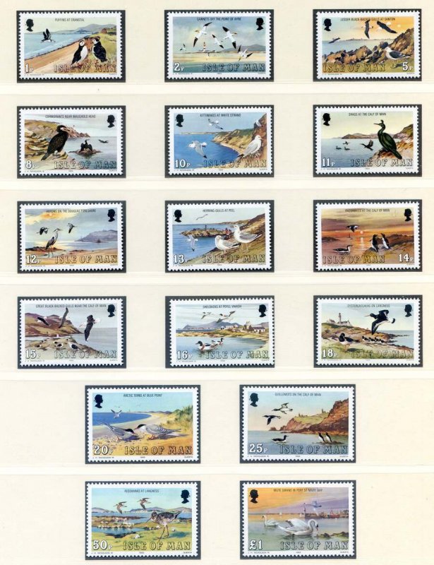 1983 Isle of Man SG232/SG248 Sea Birds Set Unmounted Mint