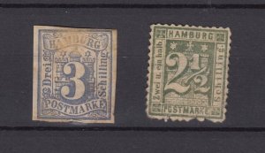 Germany Hamburg 1859/64 2 1/2 Sch/3 Sch FU BP8940