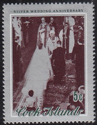 Cook Islands 1972 MH Sc #335 5c Wedding Ceremony Westminster Abbey Silver Ann...