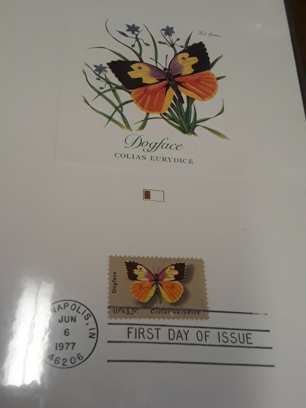 1977 First Day Butterflies With Fleetwood Prints- No Folder