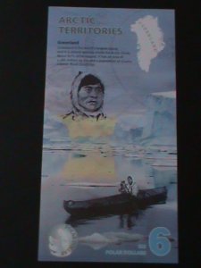 ​ARCTIC TERRITORIES-2013-$6 POLAR DOLLAR-POLAR WOLVES-POLYMER NOTE UN-CIR-VF