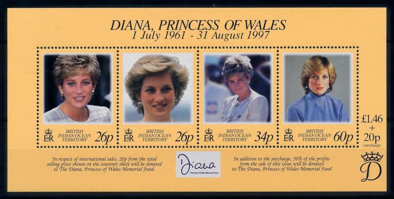 [95285] British Indian Ocean Territory 1998 Royalty Princess Diana Sheet MNH