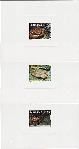 FRENCH POLYNESIA 1987 Marine life set of 3 deluxe proofs....................4066