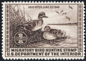 RW6, Mint VF NH $1 Duck Stamp * Stuart Katz