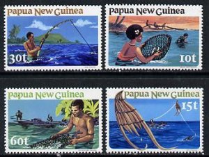 PAPUA NEW GUINEA - 1981 - Fishing - Perf 4v Set - Mint Never Hinged