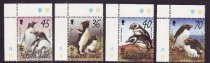 Falkland Islands-Sc#817-20- id12-unused NH set-WWF-Birds-Penguins-2002-