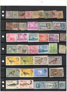 MAURITIUS COLLECTION ON STOCK SHEET MINT/USED