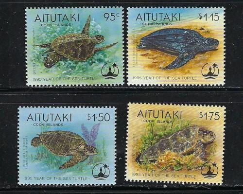 Aitutaki 513-16 NH 1995 Turtles