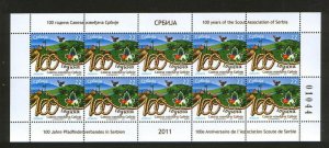 SERBIA-MNH**S/S-100y SCOUTS ASSOCIA. SERBIA-BIRDS-2011.