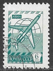 RUSSIA 1977-78 6k Airplane and Globe Litho Issue Sc 4600 CTO Used
