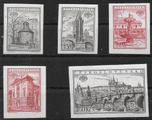 CZECHOSLOVAKIA SG896b 1955 INTERNATIONAL PHILATELIC EXHIB SET FROM M/S MNH