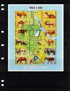 Burundi Sc 336,C127 MNH Perf +Imperf M/S of 1971 - Wild Animals - Very Rare!