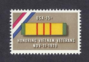 1802 15c Vietnam Veterans  VF/MNH/OG