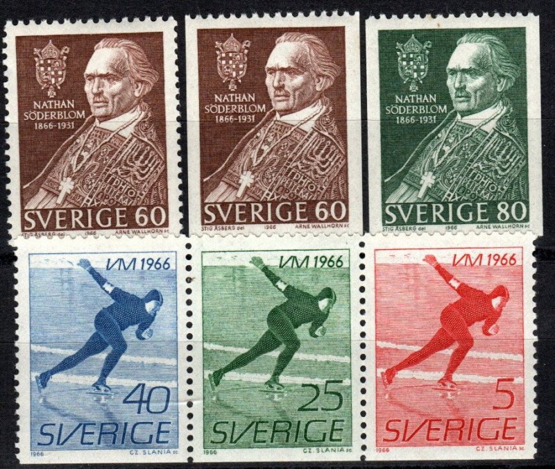 Sweden #693-5, 696-8  F-VF Unused CV $2.80 (X5717)