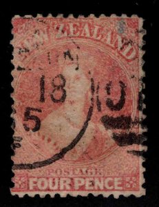 New Zealand Scott 34 Used wmk 6 perf 12.5 Deep Rose Chalon Head scarce