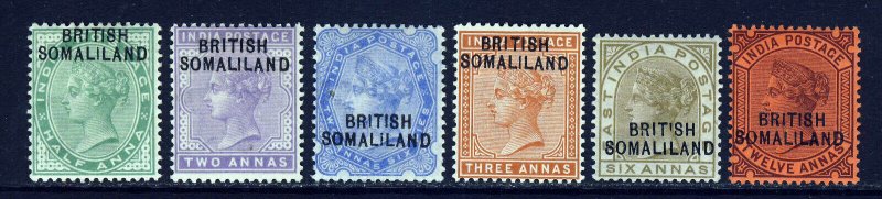 SOMALILAND QV 1903 Overprinted BRITISH SOMALILAND on INDIA  SG 1 to SG 20 MINT 