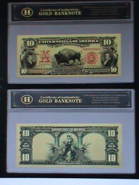 ​UNITED STATES-1901-CAT.185-BUFFALO 24K- GOLD REPLICA $10-VF-EST. $65-LAST ONE