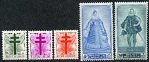 Belgium #B462 - B466, MLH.  Complete set. 