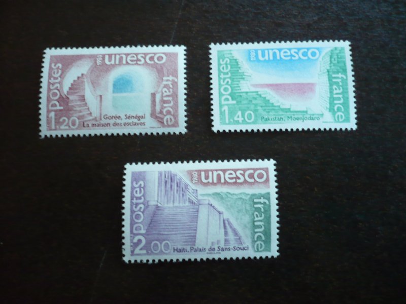 Stamps - France Unesco - Scott# 2021-2023 - Mint Never Hinged Set of 3 Stamps