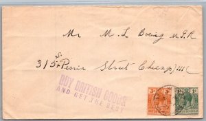 SCHALLSTAMPS BRITISH HONDURAS 1927 POSTAL HISTORY COVER ADDR USA CANC