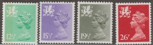 Great Britain Wales Scott#WMMH19,27,37,47 SG# W37,42,51,61 1982 QEII MNH