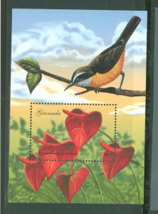 Grenada #3149 Mint (NH) Souvenir Sheet (Fauna) (Flowers)