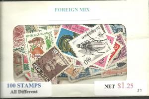 Foreign Mix, 100 Stamps All Different, Used**-