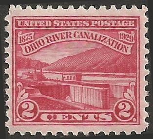 # 681 Mint Never Hinged Carmine Rose Ohio River Canalization